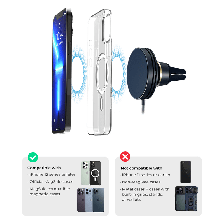 Compact Wireless Charging Magnetic Air Vent Mount photo 6