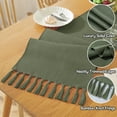 thumbnail image 5 of HonorHut Farmhouse Table Runners with Tassels Decorative Vintage Tablerunner Soft Bohemian Table flag Washable Tablecloth 13x56Inch Camouflage Green, 5 of 7