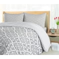 thumbnail image 5 of Ambesonne Grey Duvet Cover Sets, Victorian Damask Floral, 2-Queen, Grey White, 5 of 7