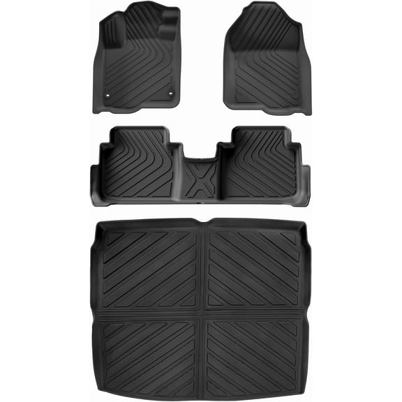 YANGLI All-Weather Floor Mats for Honda CR-V 2023-2025 Hybrid - 4-Piece Set inc. Cargo Liner (Upper Deck)