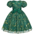 thumbnail image 3 of Mercatoo Flower Girl Dresses First 𝐂ommunion Dress Bubble Sleeve Mesh Flower 𝐅l𝐮ffy Dress Elegant Princess Dress, 3 of 8