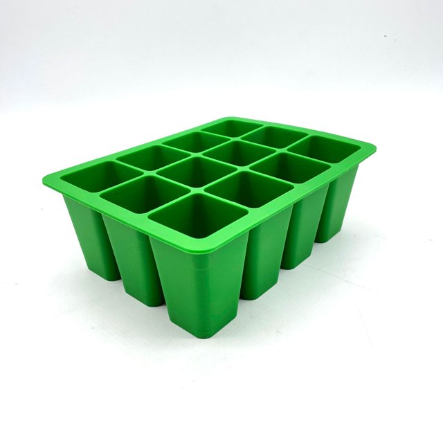 Maceta de silicona para plántulas, fácil de limpiar, placa con orificios para jardinería, maceta reutilizable de 12 orificios para plántulas de plantas
