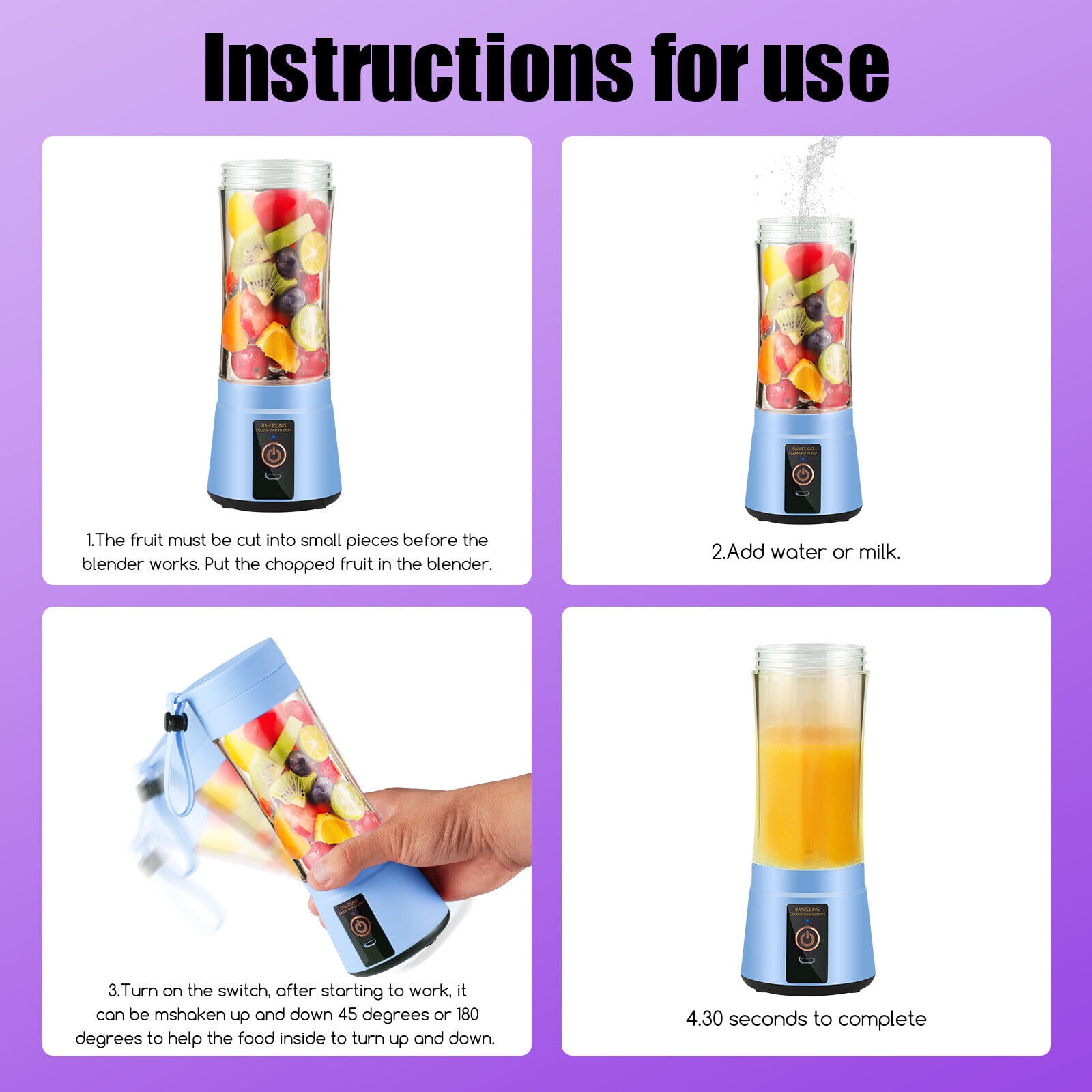 Buy JahyShow 380ml Mini Blender Portable Juicer Cup USB Rechargeable