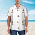 thumbnail image 4 of Daiia Rabbit Blowing Dandelions Hawaiian Shirt for Men Gentle Cotton Regular Short Sleeve Casual-X-Large, 4 of 9