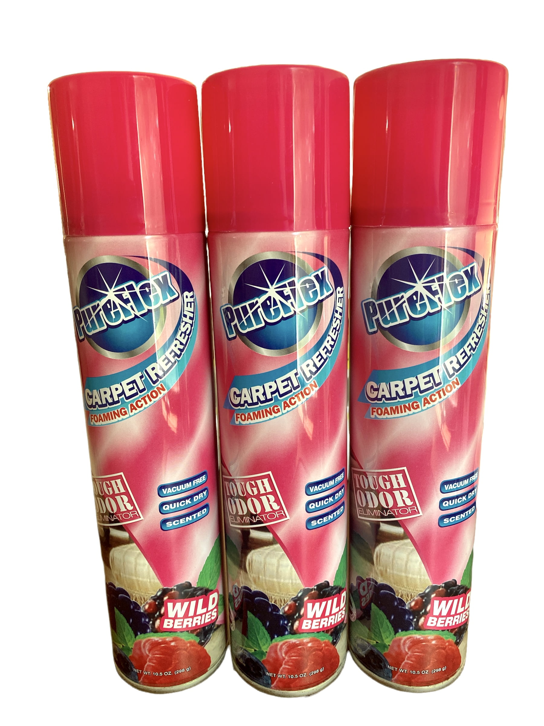 Pureflex Carpet Refresher Foaming action Vacuum free 10.5 ounces each