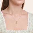 thumbnail image 6 of Forever Facets Fine Silver Plated Gold Tone Classic Cross Diamond Accent Pendant Necklace, 18", 6 of 6
