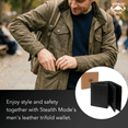 thumbnail image 6 of Stealth Mode Leather Trifold RFID Wallet For Men With Flip Out ID Holder (Carbon Fiber), 6 of 11