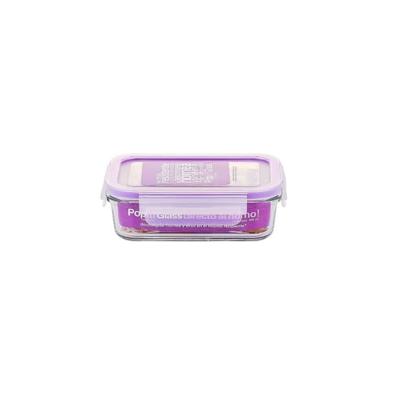 Contenedor Hermético Popit! Glass HS-3-8 Rectangular 400 mL