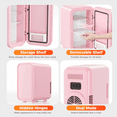 thumbnail image 3 of Mini Fridge, 6 Liter/8 Can 110V AC/DC Portable Thermoelectric Cooler Refrigerators for Bedroom, Skincare, Beverage, Office, Dorm Room and Car, Pink, 3 of 9
