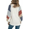 thumbnail image 2 of Hauts Grande Taille pour Femmes Manches Longues Col Rond Rayé Coupe Ample Tunique, 2 of 6