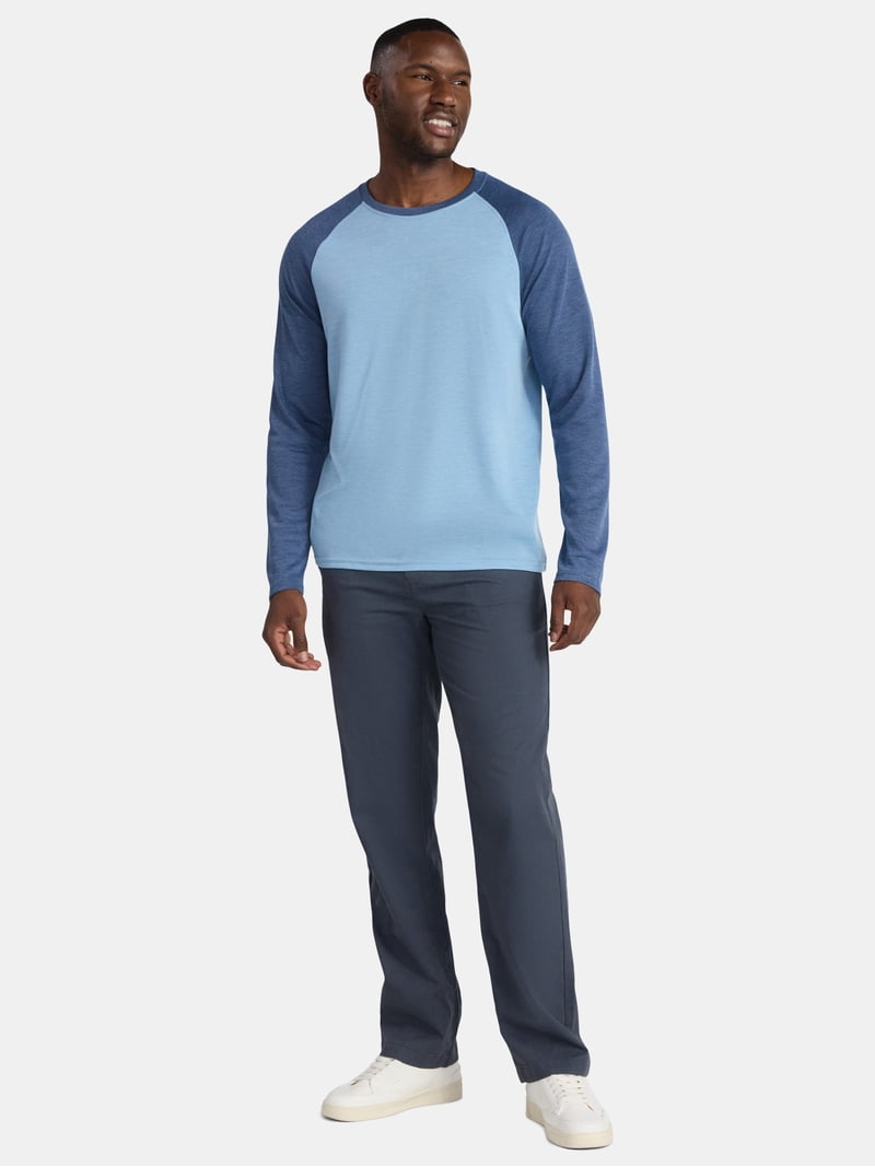 George Men's & Big Men's Relaxed Fit Raglan Tee with Long Sleeves