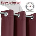thumbnail image 5 of Lux Decor Blackout Curtains Set of 2 for Living Room, Thermal Insulated Bedroom Drapes, Noise-Reducing & Light Blocking Curtains, 52"x63" Burgundy, 5 of 11