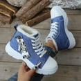 thumbnail image 3 of Chenyee Women's High Top Lace Up Walking Shoes Comfortable Fleece Lined Mid Calf Flat Canvas Sneakers, 3 of 8