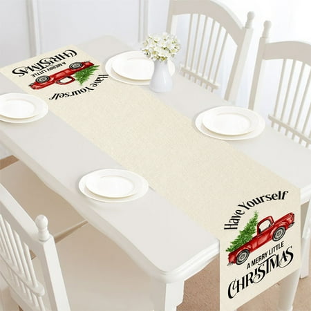

CUH Xmas Placemat Multi-color Christmas Table Flag Snowflake Printed Durable Desktop Decor Tree Print House Solid Rectangular Decorative Plaid Style E