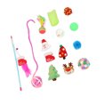thumbnail image 2 of 14 Uds. De juguetes navideños para gatos, divertidos interactivos, plumas coloridas, juguetes de peluche, calcetines, juguetes para gatitos con temática navideña, 2 of 5