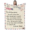 thumbnail image 1 of LHSHID Daughter letter Gifts To My Daughter Blanket from Dad Valentines Birthday Gifts for Daughter Adult Fleece Blanket 60x80in, 1 of 5