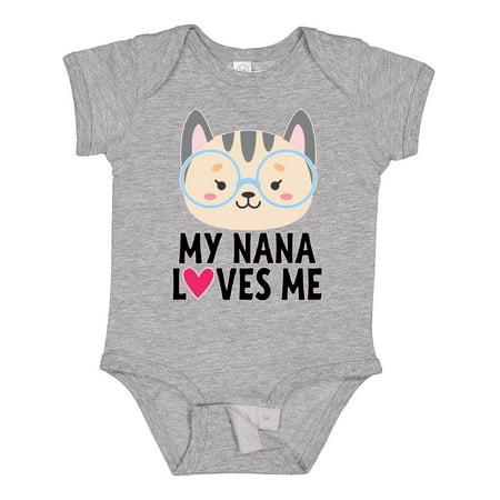

Inktastic Nana Loves Me Grandchild Girls Baby Bodysuit