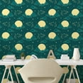 thumbnail image 2 of Ambesonne Zodiac Peel & Stick Wallpaper for Home, Star Moon Cloud Astrology, 13"x100", Dark Teal and Pale Yellow, 2 of 5