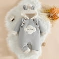thumbnail image 4 of lulshou Fall and Winter Baby Romper, Cloud Embroidery Winter Outfit for Girls, Long Sleeve Hooded Jumpsuit for Infant Outerwear, 4 of 9