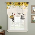 thumbnail image 2 of Country Kitchen Sunflowers Tie Up Curtains 45 Inches Long, Kitchen Window Curtains Over Sink, Rustic Truck Vintage Farmhouse Small Window Curtains Shade Balloon Curtains Valances for Bedroom 34"x45", 2 of 8