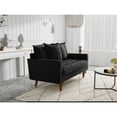 thumbnail image 6 of Pemberly Row 58" Modern Velvet Upholstered Loveseat in Black, 6 of 8