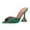 Emerald, variant on Women Trendy Sparkle Rhinestone Studs Mules Pointy Open Toe Flared High Heel Sandals Wedding Shoes Size 15 Black