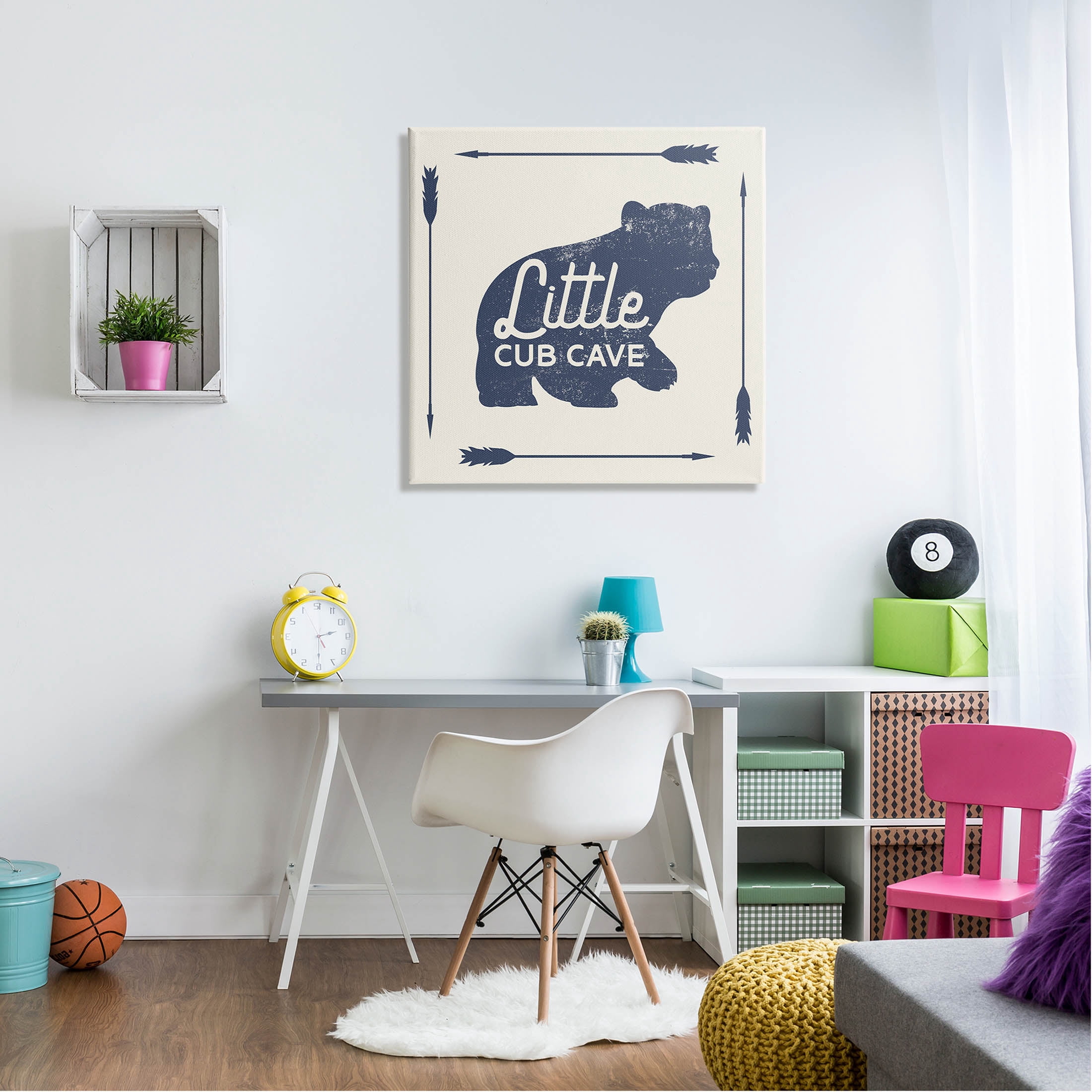Stupell Industries Little Cub Cave Bear Sign Graphic Art Gallery Wrapped Canvas Print Wall Art, Design by Lil' Rue