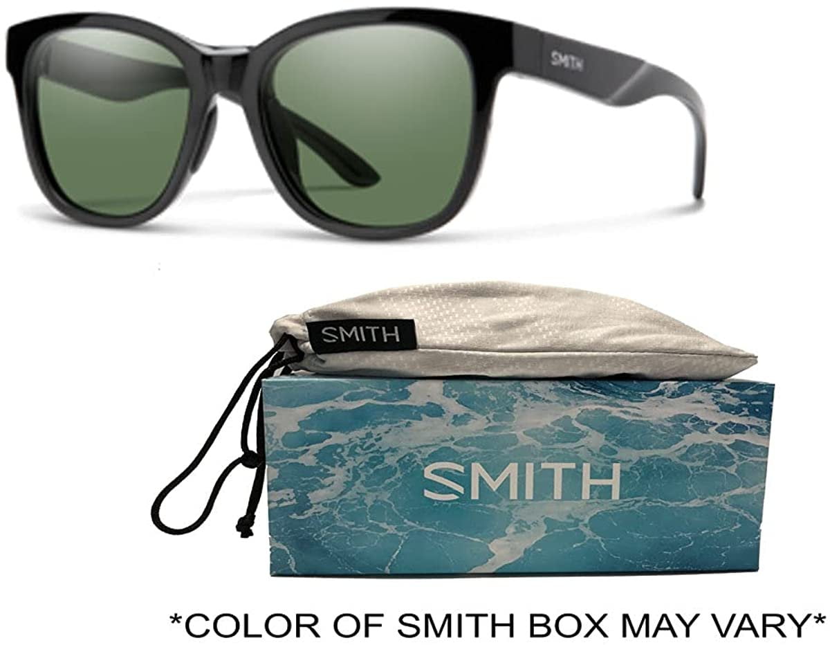 Smith Caper 807/IR 53MM Black/Grey Green Rectangle Sunglasses for