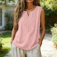 thumbnail image 2 of Tank Tops for Women V Neck Cotton Linen Loose Fit Sleeveless Summer Tops, 2 of 5
