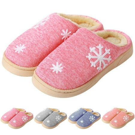 

Indoor Slippers Non-slip Snowflake Decor House Shoes Home Shoes for Women & Men