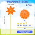 thumbnail image 3 of Uxcell 2-Pack Rainbow Pinwheels, 19.7 Inch Plastic Wind Spinners Outdoor Flower Windmill Toy Wind Spinners [Orange], 3 of 7