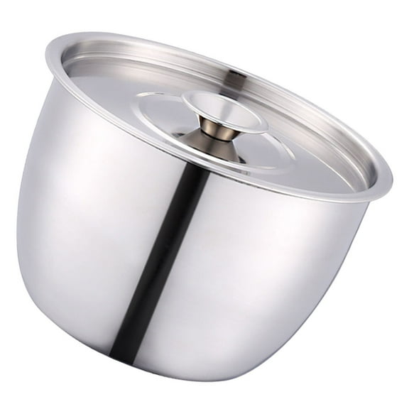 HONITANO Round Salad Bowl with Lid Stainless Steel for Meal Preparation 1 Set