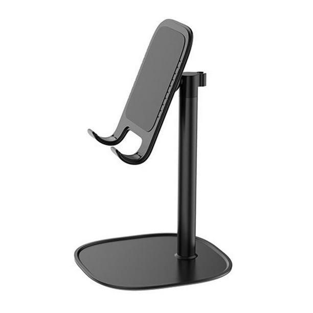 Soporte para teléfono Mesa de noche de escritorio Ángulo ajustable Antideslizante Soporte de aleación de aluminio para teléfono móvil, Negro kenally EL000039-01B