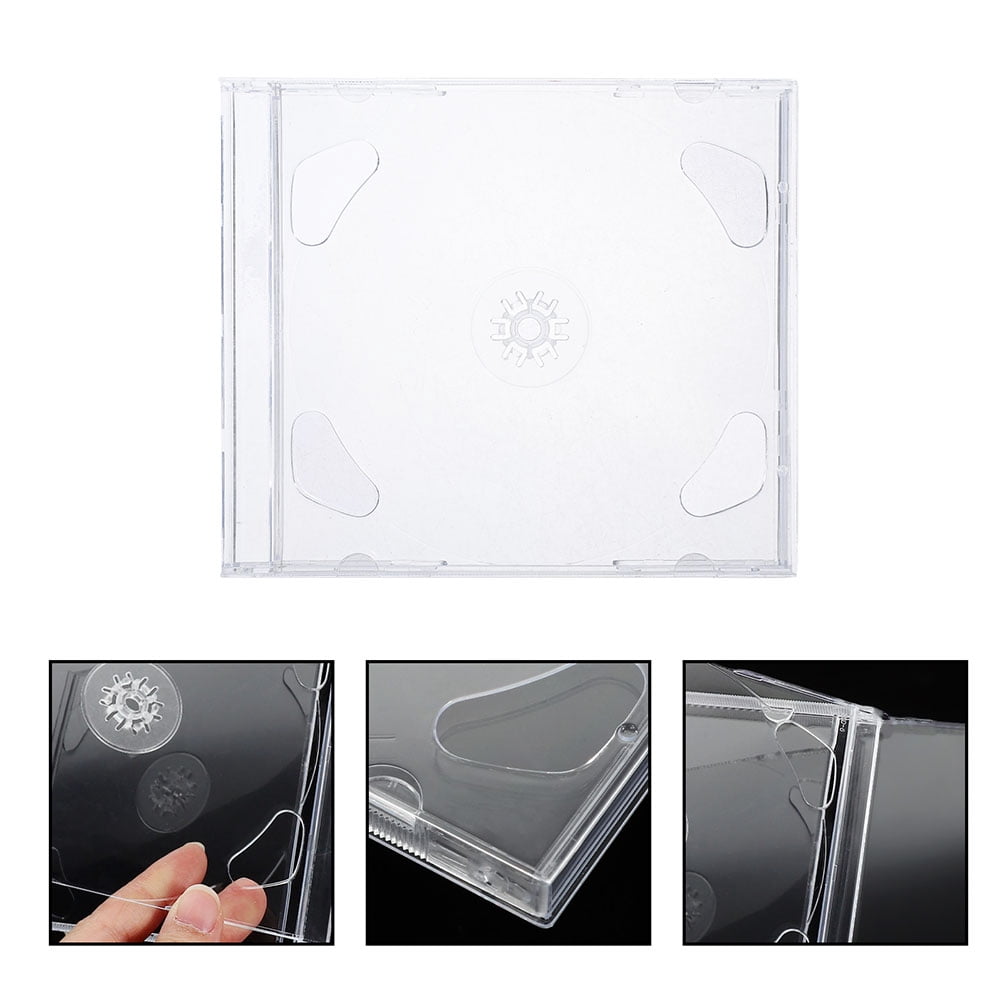 EXHUMKY BERTDOMD 4-Pack CD DVD Storage Cases, Polystyrene Material, Sleek Design for Media Organization and