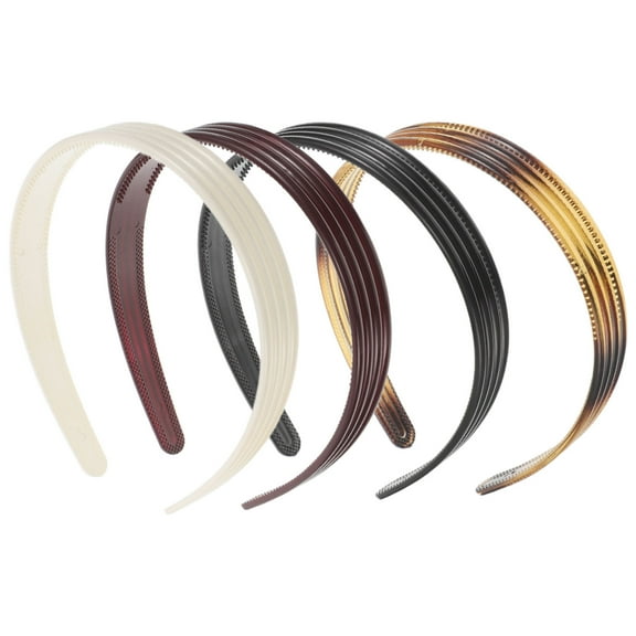 UPOUART 4Pcs Minimalist Striped Headbands Vintage Style Resin Hair Accessories in Classic Colors
