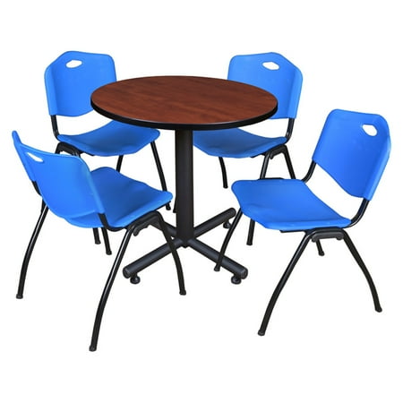 UPC: 0843532034897 | Regency Kobe Round Breakroom Table with 4 Stackable M Chairs
