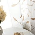 thumbnail image 7 of Curtainking Sheer Curtains 63 inches Embroidered Leaf Window Curtains for Living Room Grommet Top 2 Panels Voile Drapes for Bedroom Gold on White, 7 of 7