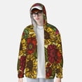 thumbnail image 6 of Rocae Sunflower Print Breathable Sun Protection Hoodie Quick-Dry Lightweight Long Sleeve Hoodie Unisex Running Sports Shirt Large, 6 of 9