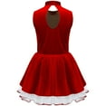 thumbnail image 5 of TiaoBug Christmas Gingerbread Costume for Kids Girls Cookie Role Play Velvet Tutu Dress Dancewear Red 12, 5 of 7