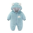 thumbnail image 2 of Vedolay Baby Girl Autumn Outfits Baby Ruffle Long Sleeve Romper Winter Clothes Boys Jumpsuits Blue,59, 2 of 4
