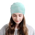 thumbnail image 2 of Xecao Blue Bright Print Beanie Knitted Hat for Men Women, Winter Fashion Knit Cuffed Caps Unisex, 2 of 7