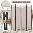 thumbnail image 6 of PayLessHere 4 Panel Room Divider 6 ft Steel for Home Office Bedroom, Tan, 6 of 7