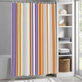 thumbnail image 6 of Orange Striped Shower Curtain Set, Waterproof Shower Curtains for Bathroom, Farmhouse Stripes Modern Abstract Art Washable Fabric Cloth Bath Curtain for Bathtub Decoration with Hooks 72x78 Inches, 6 of 9