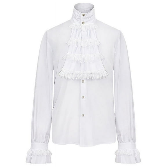 Mens Pirate Shirt Vampire Shirt Renaissance Victorian Medieval Gothic Shirt White