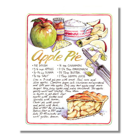 Homemade Apple Pie Recipe Kitchen Cafe Diner Wall Picture 8x10 Art (The Best Homemade Apple Pie)