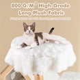 thumbnail image 5 of Pefilos 60" Solid Wood Cat Tree Tower for Indoor, Modern Cat Condo with Scratching Post, Cat Climbing Tree House Furniture, White, 5 of 8