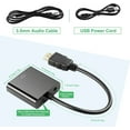 thumbnail image 4 of JZMATECH HDMI to VGA Adapter 1080P, HDMI to VGA (Male to Female) HDTV Converter with Audio Cable and Mirco USB Charging Cable for PC, Laptops, HDTV Projector, PS4/3 Xbox, 4 of 5