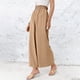 thumbnail image 3 of Pantalones palazzo informales de pierna ancha para mujer Pantalones de salón con fruncido de talle alto con bolsillos S-XXXL (caqui) Zhivalor BST3001552-6, 3 of 5