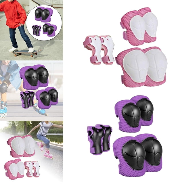 Almohadillas protectoras Soledad ajustables ligeras rodilleras para patinaje Rosado morado