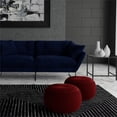 thumbnail image 2 of Pouf Rond Transitionnel Grafton en Tissu Velours Bordeaux, 2 of 8